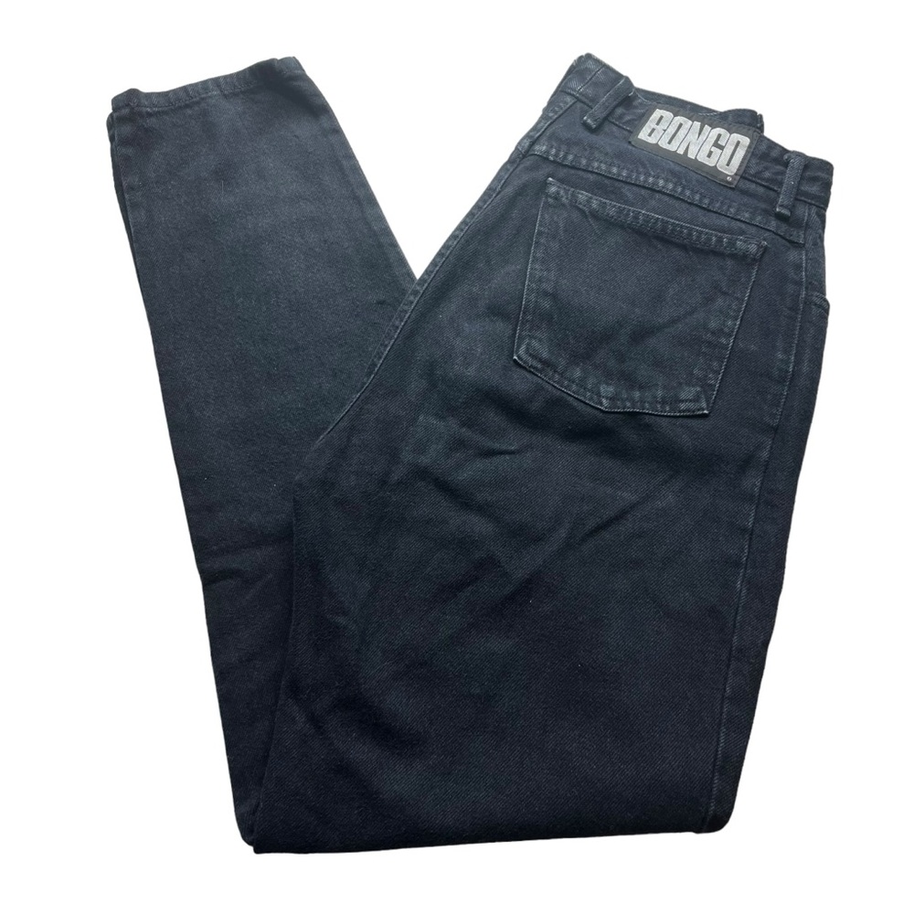 Vintage BONGO Black 100% Cotton Denim Highrise Mom Jeans Made in the USA Size 13